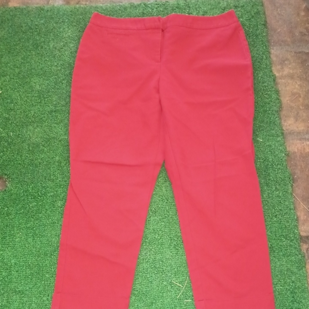 Valerie Stevens Vibrant Red Ankle Pants